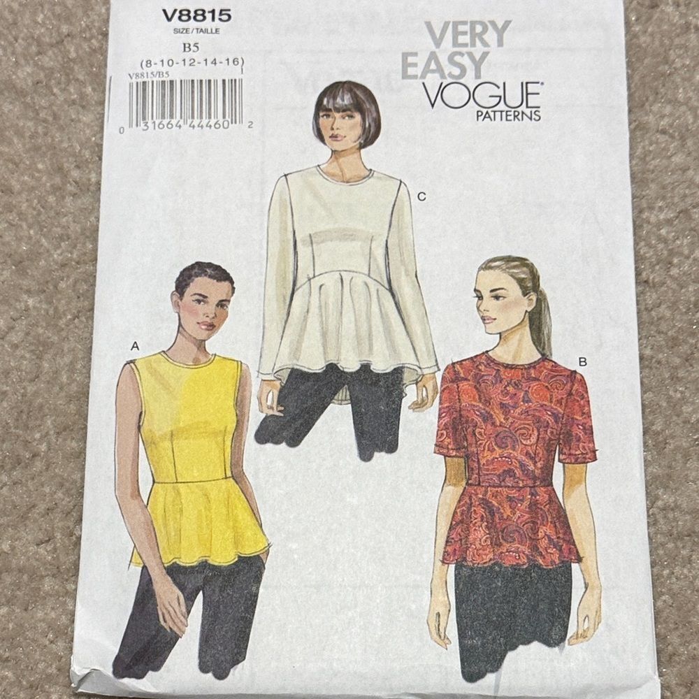 Vogue women's top sewing pattern